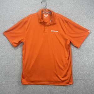 Whataburger Polo Shirt Mens Large Orange Striped Employee Uniform Golf Active